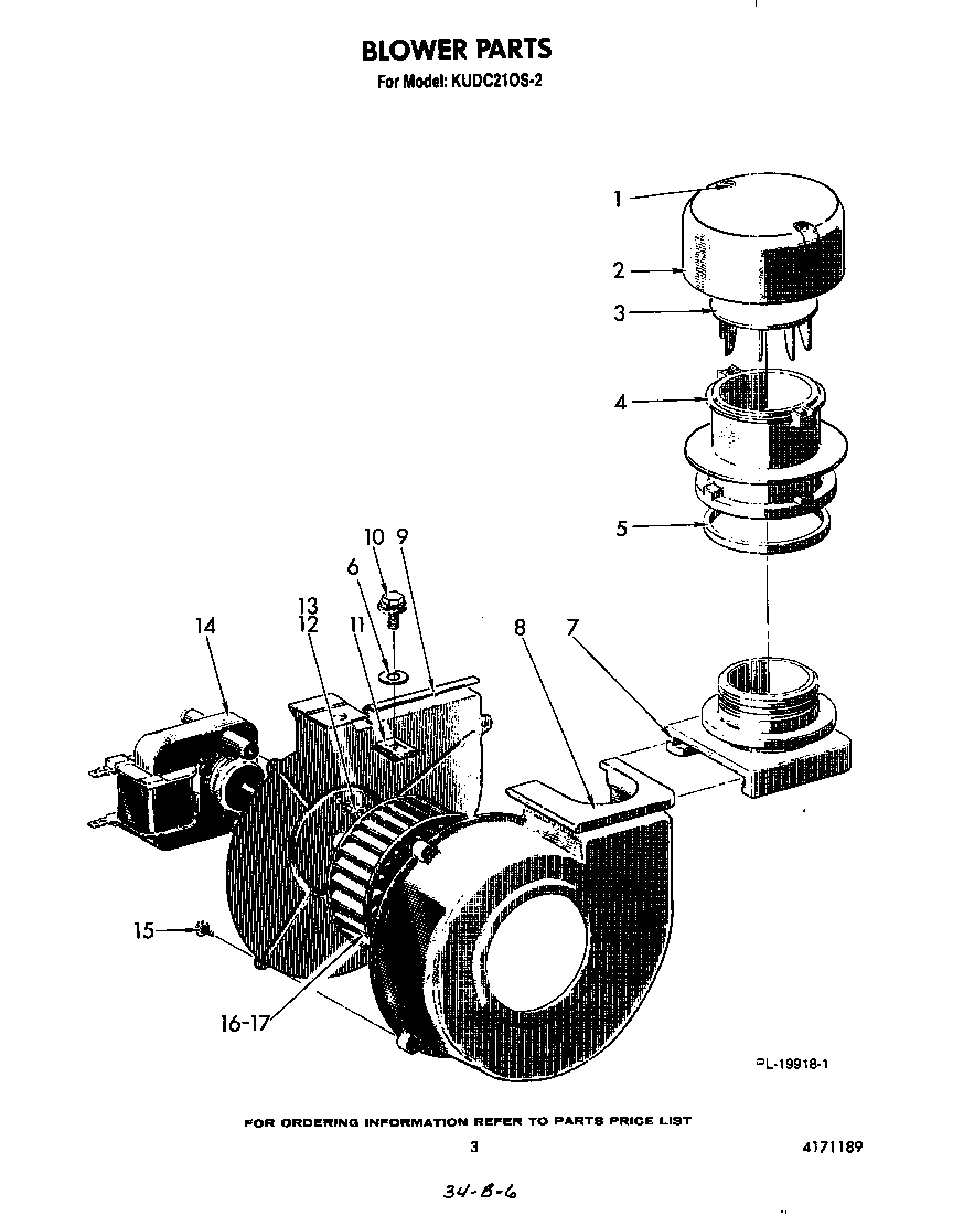 KitchenAid KUDC210S2 blower diagram