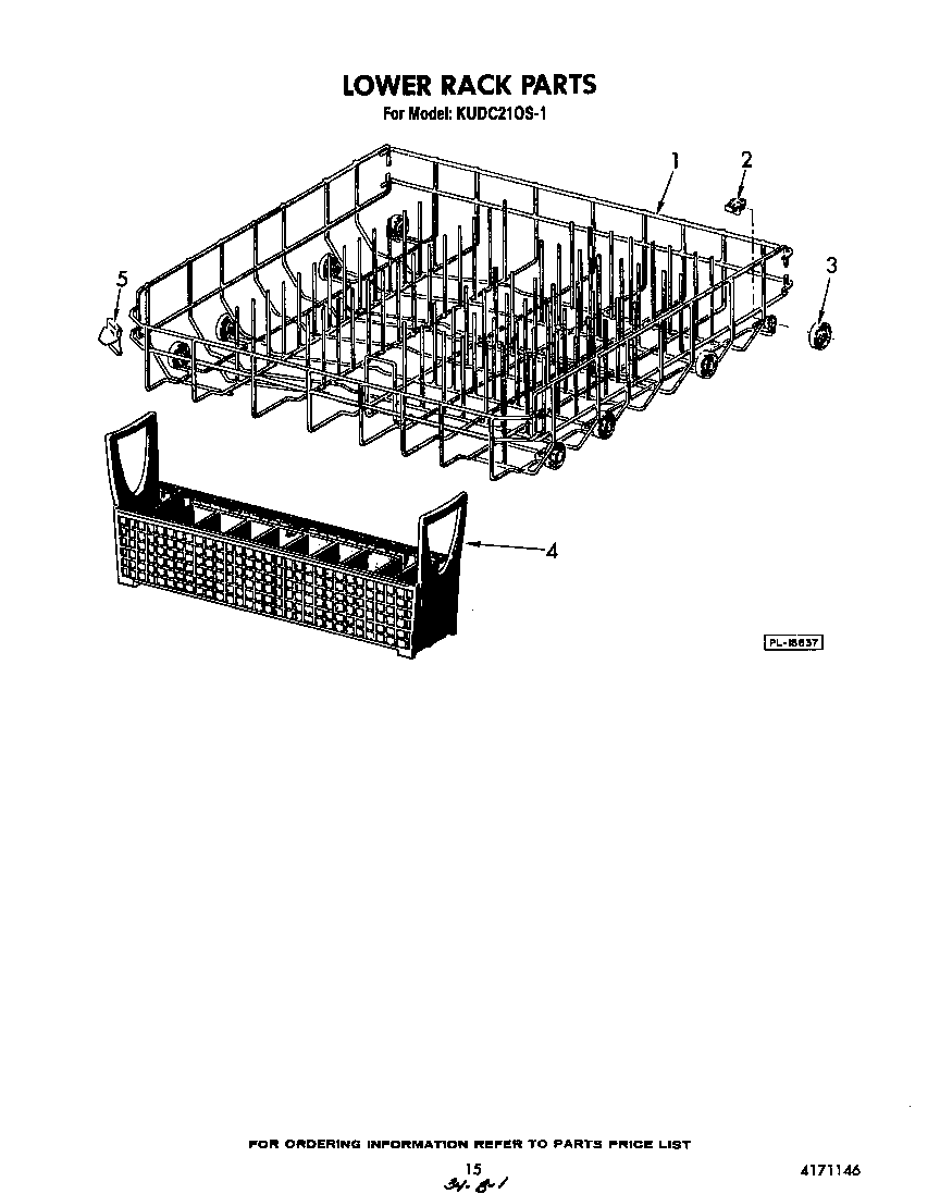 KitchenAid KUDC210S1 lower rack diagram
