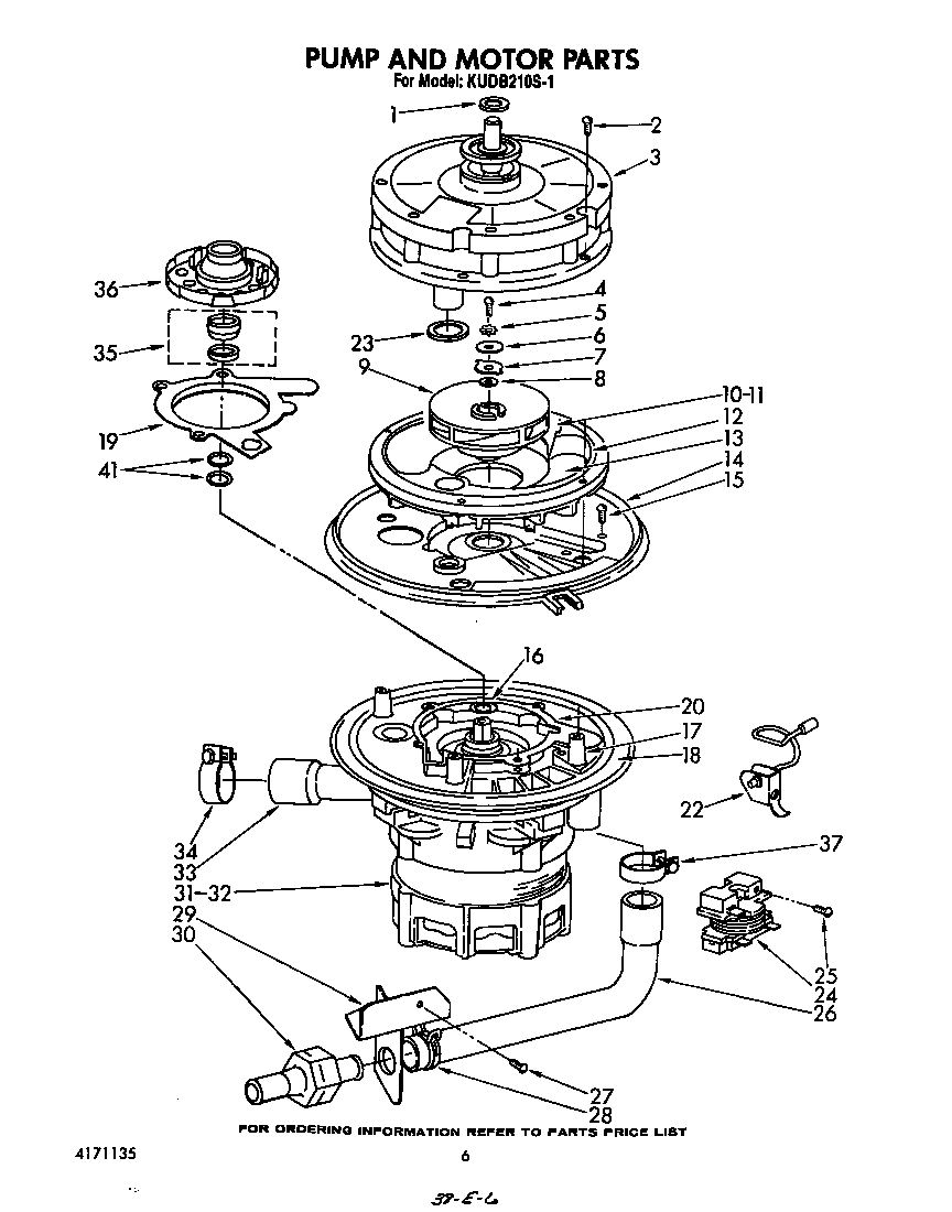 KitchenAid KUDB210S1 pump and motor diagram