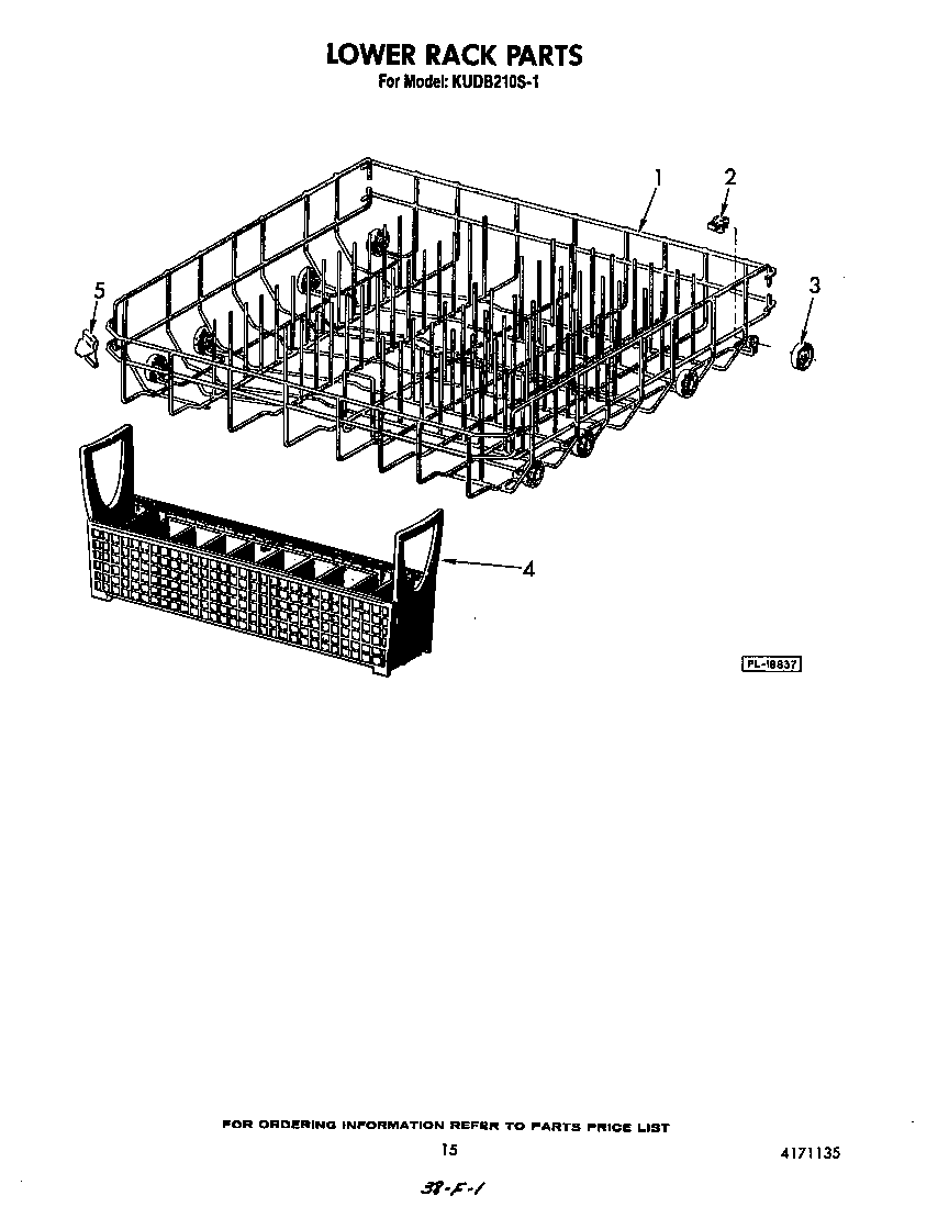KitchenAid KUDB210S1 lower rack diagram