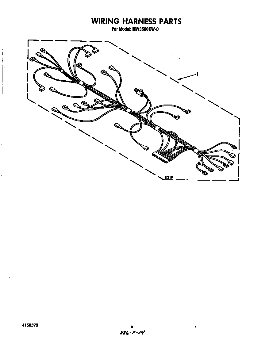 Whirlpool MW3500XW0 wiring harness diagram