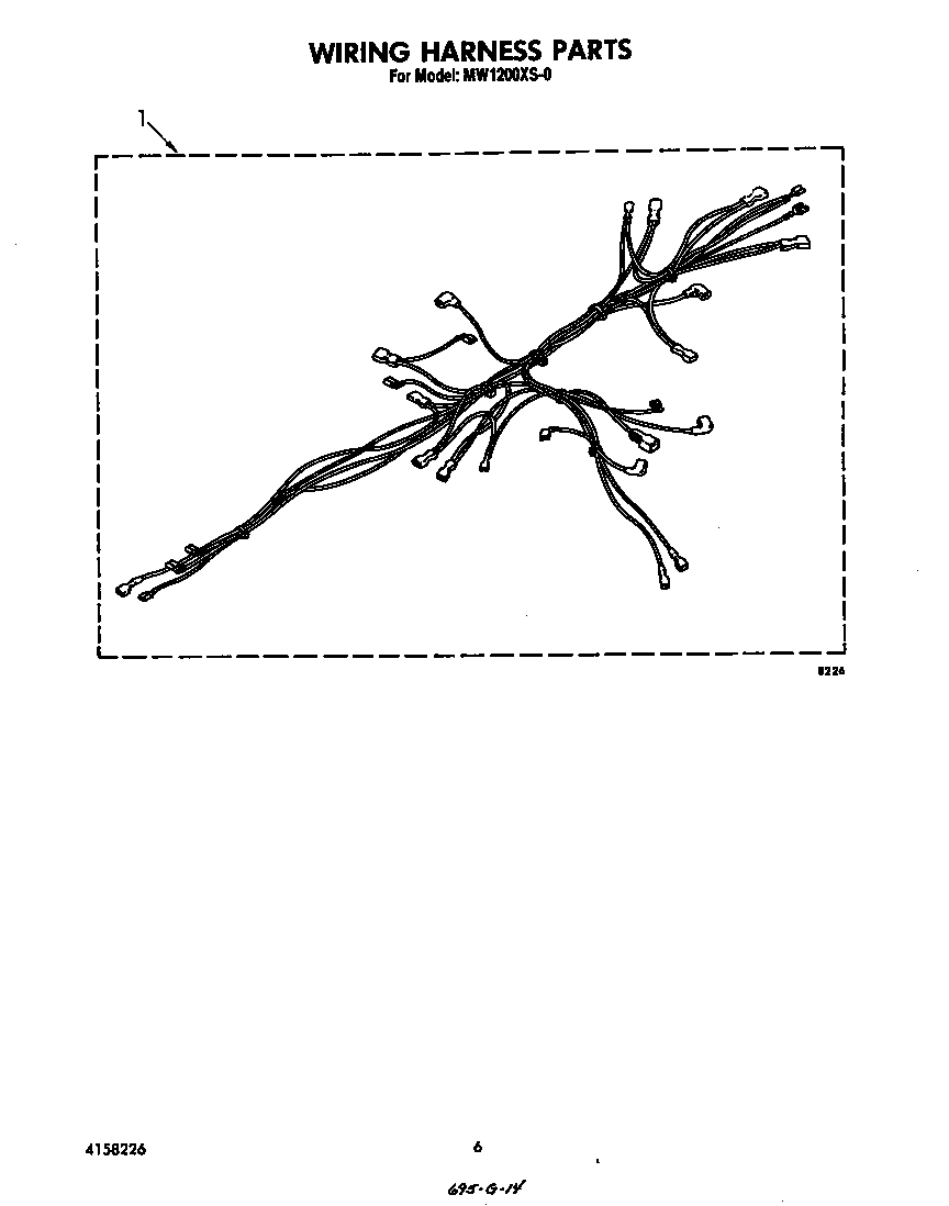 Whirlpool MW1200XS0 wiring harness diagram