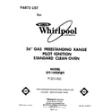 Whirlpool SF5100SRW0 front cover diagram