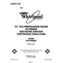 Whirlpool SF5340ERW0 front cover diagram