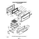 Whirlpool SE950PERW0 oven door and broiler diagram