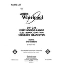Whirlpool SF3100ERW0 front cover diagram