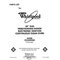 Whirlpool SF3300ERW0 front cover diagram