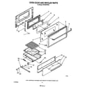 Whirlpool SF330PERW0 oven door and broiler diagram