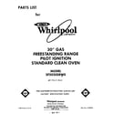 Whirlpool SF3020SRW0 front cover diagram