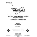 Whirlpool SF3100SRW0 front cover diagram