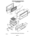 Whirlpool SF300BSRW0 oven door and broiler diagram