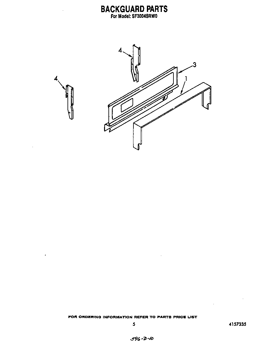 Whirlpool SF3004SRW0 backguard diagram