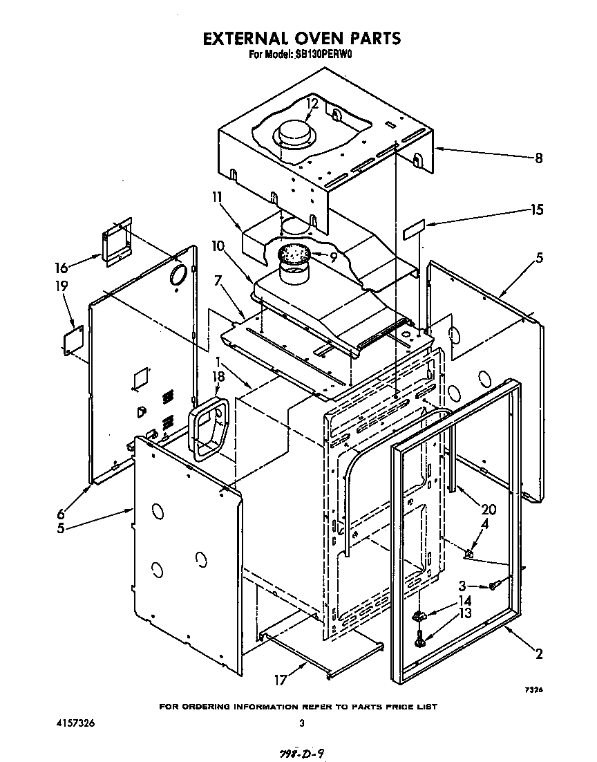 Whirlpool SB130PERW0 external oven diagram