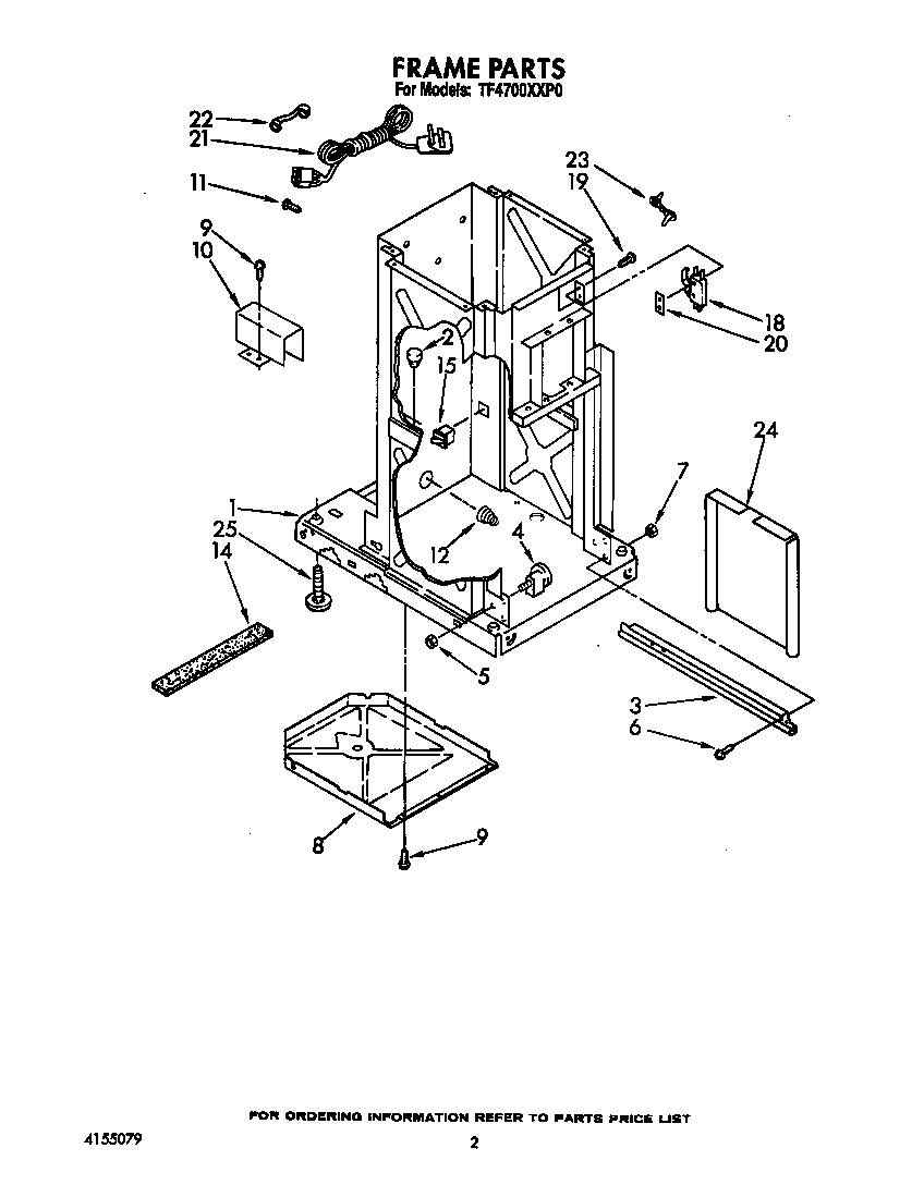 Whirlpool TF4700XXP0 frame diagram