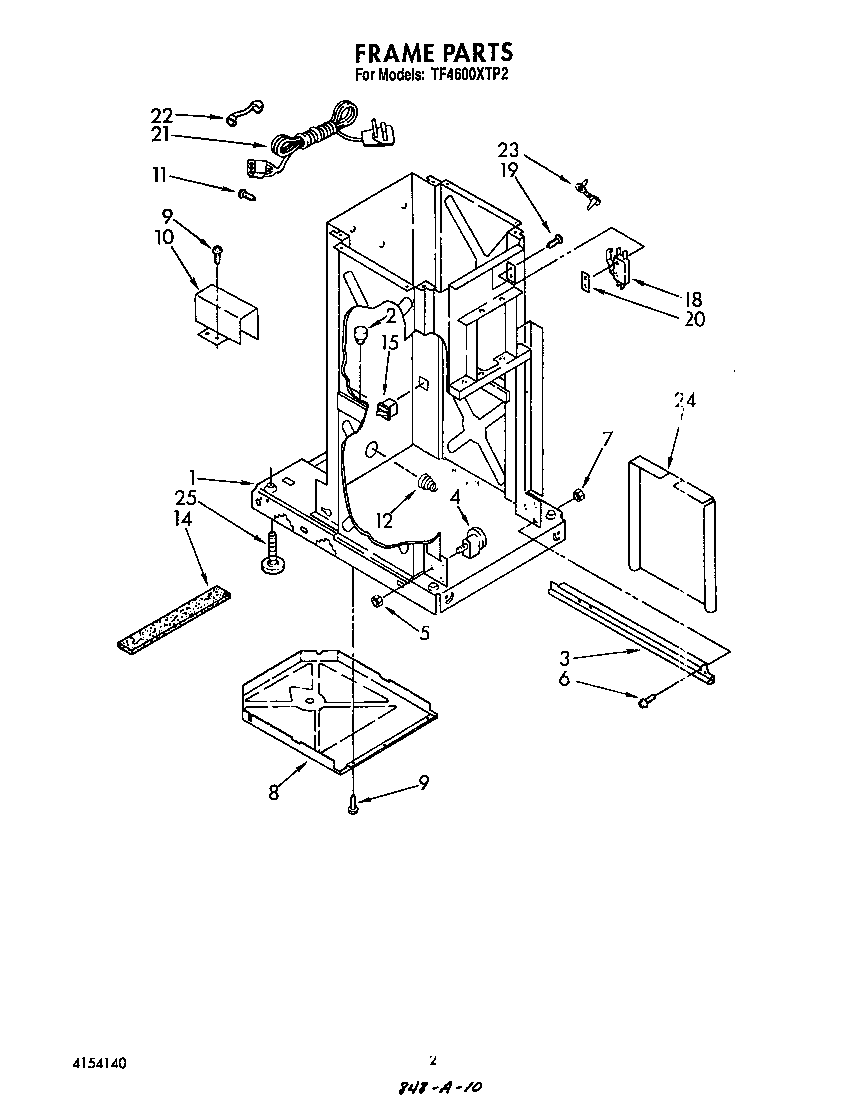 Whirlpool TF4600XTP2 frame diagram