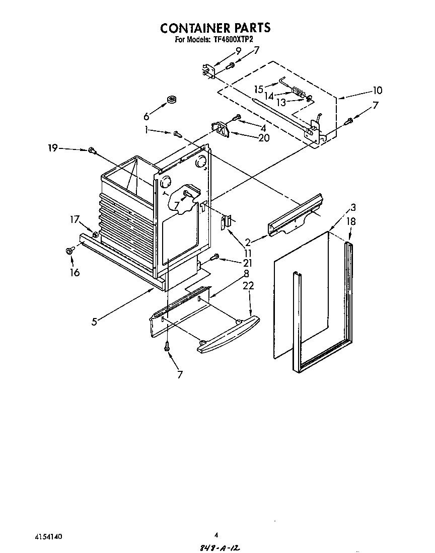 Whirlpool TF4600XTP2 container diagram