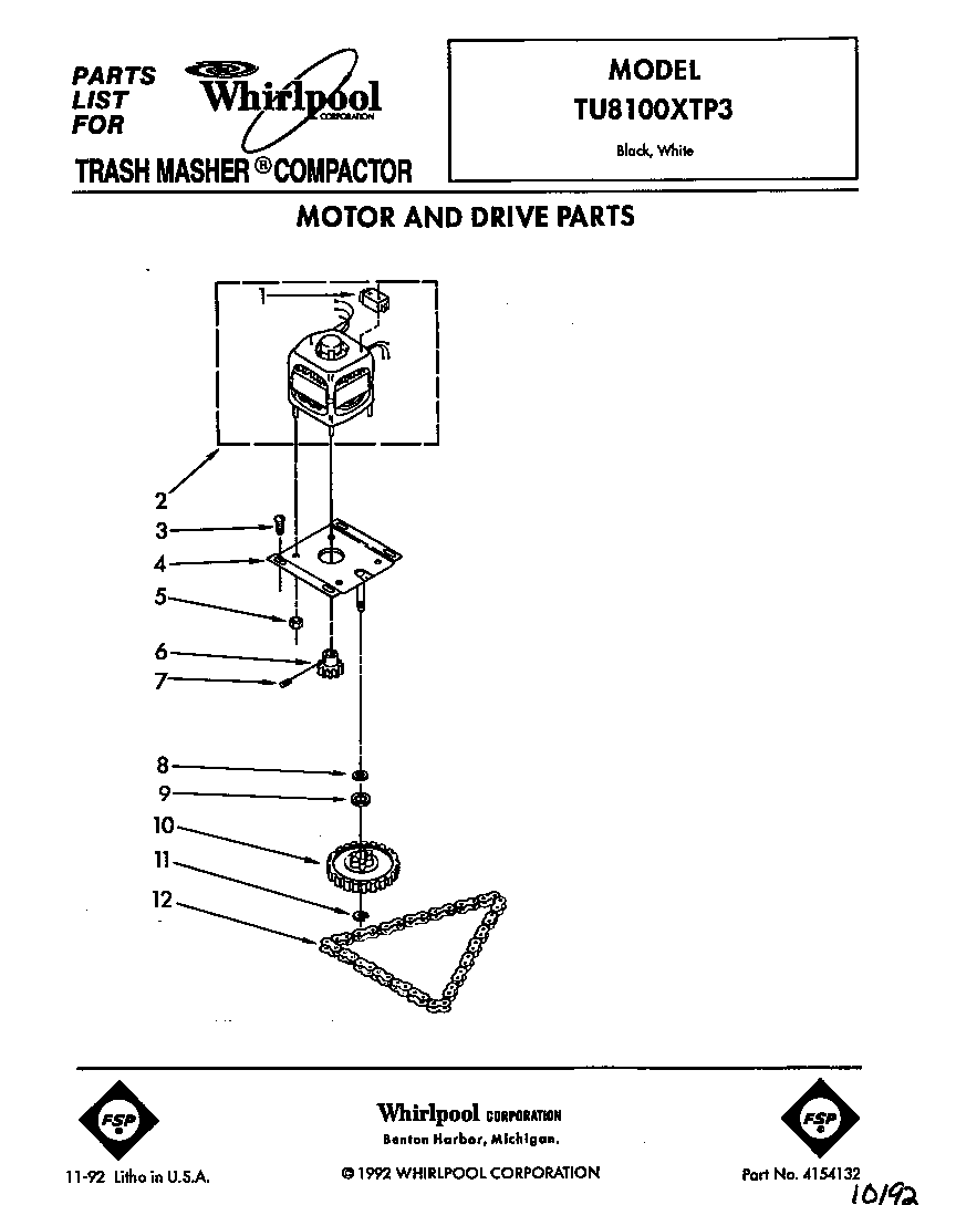 Whirlpool TU8100XTP3 motor and drive diagram