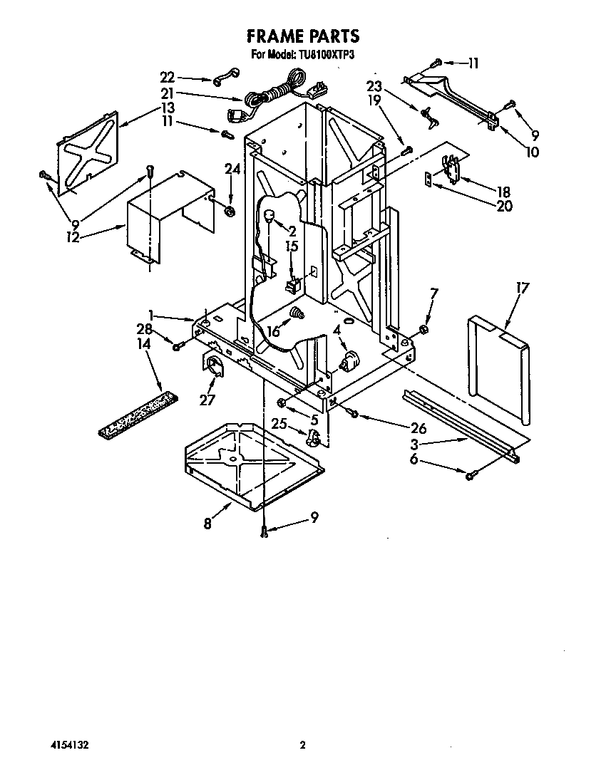 Whirlpool TU8100XTP3 frame diagram