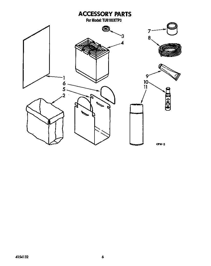 Whirlpool TU8100XTP3 accessory parts diagram