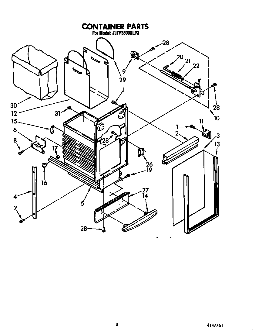 Whirlpool JJTF8500XLP3 container diagram