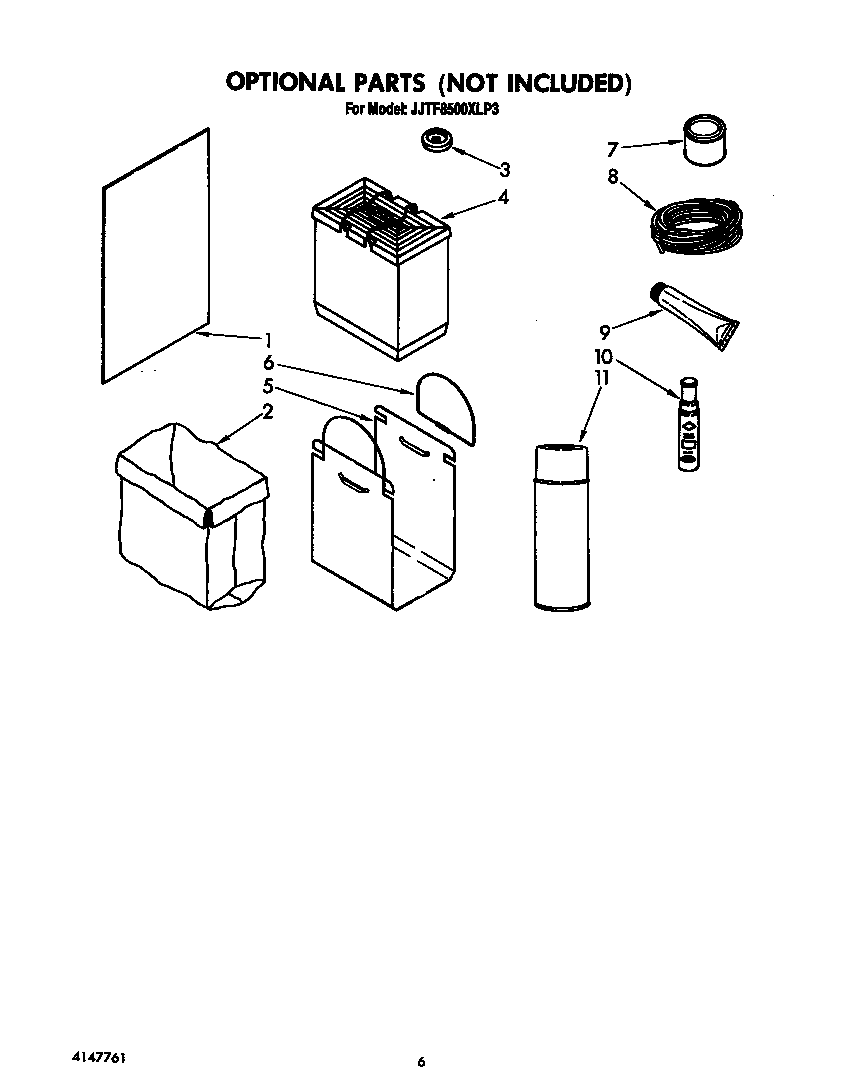 Whirlpool JJTF8500XLP3 optional diagram