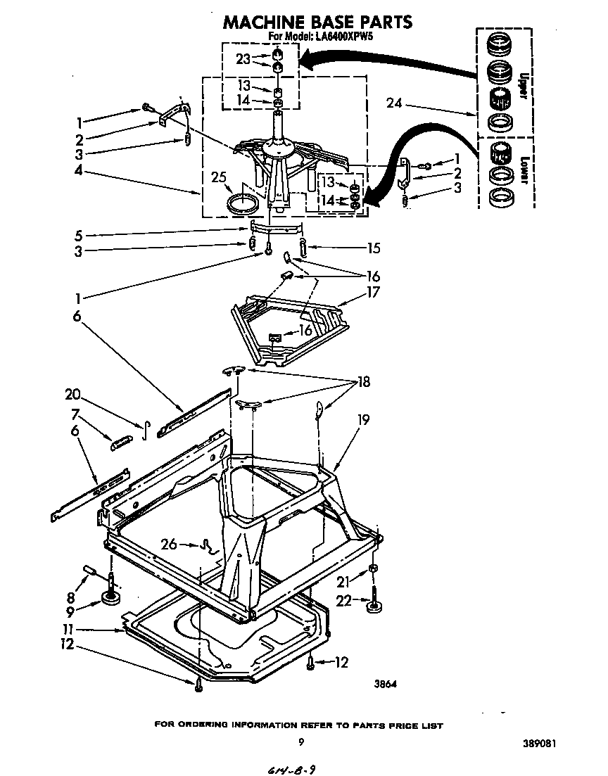 Whirlpool LA6400XPW5 machine base diagram