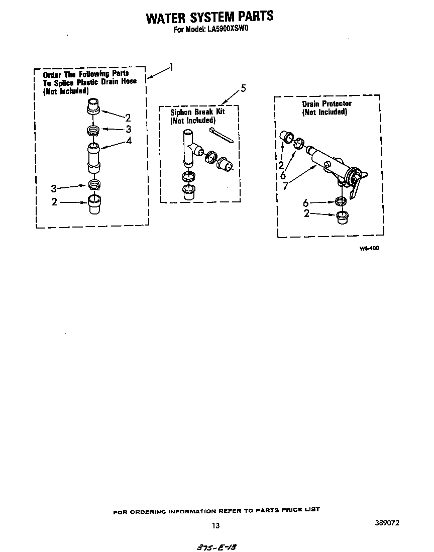 Whirlpool LA5900XSW0 water system diagram