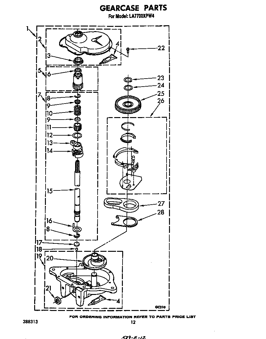 Whirlpool LA7700XPW4 gearcase diagram