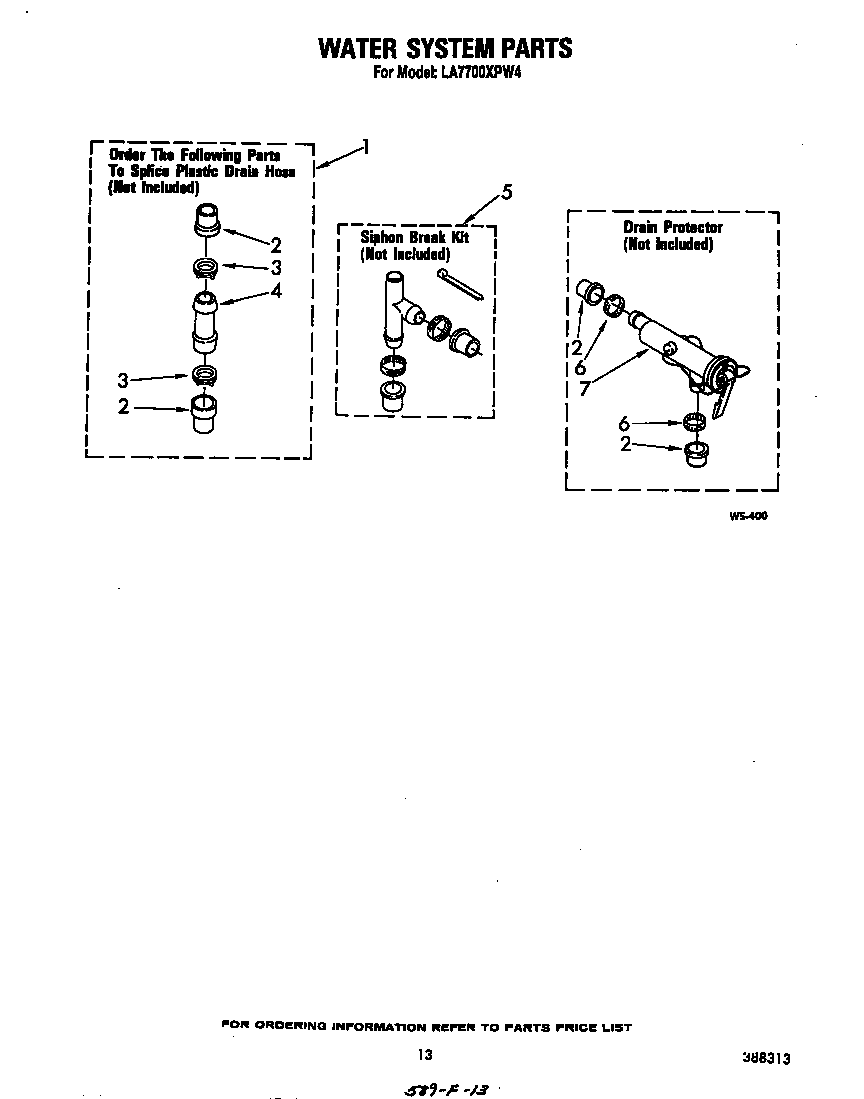 Whirlpool LA7700XPW4 water system diagram