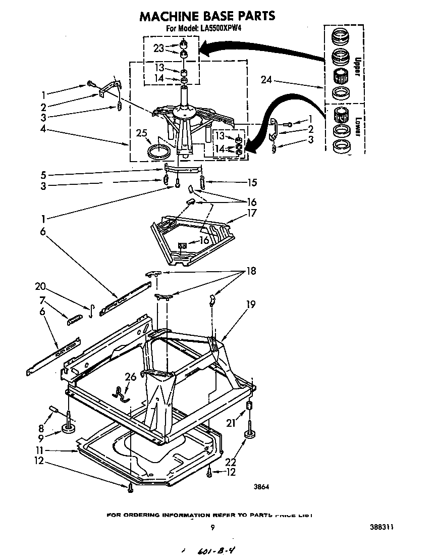 Whirlpool LA5500XPW4 machine base diagram