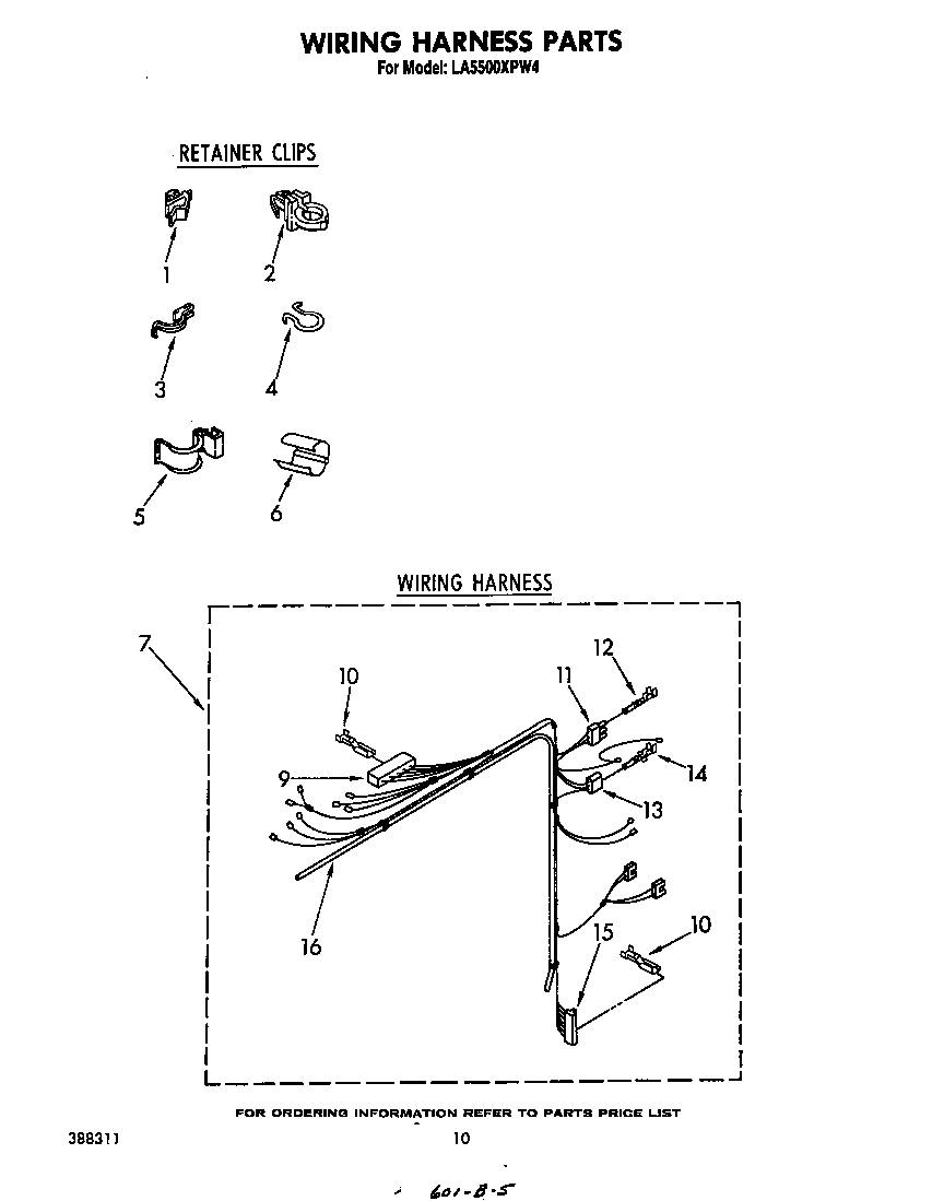 Whirlpool LA5500XPW4 wiring harness diagram