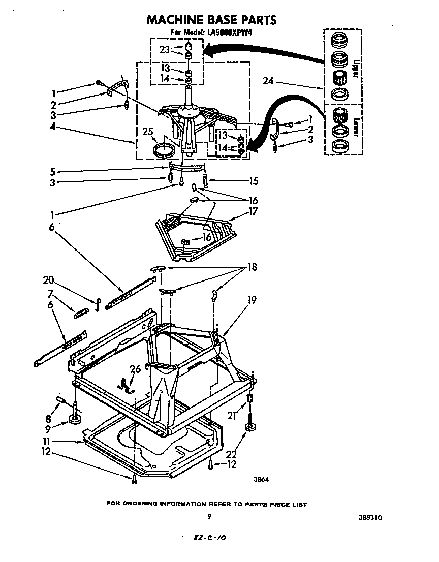 Whirlpool LA5000XPW4 machine base diagram