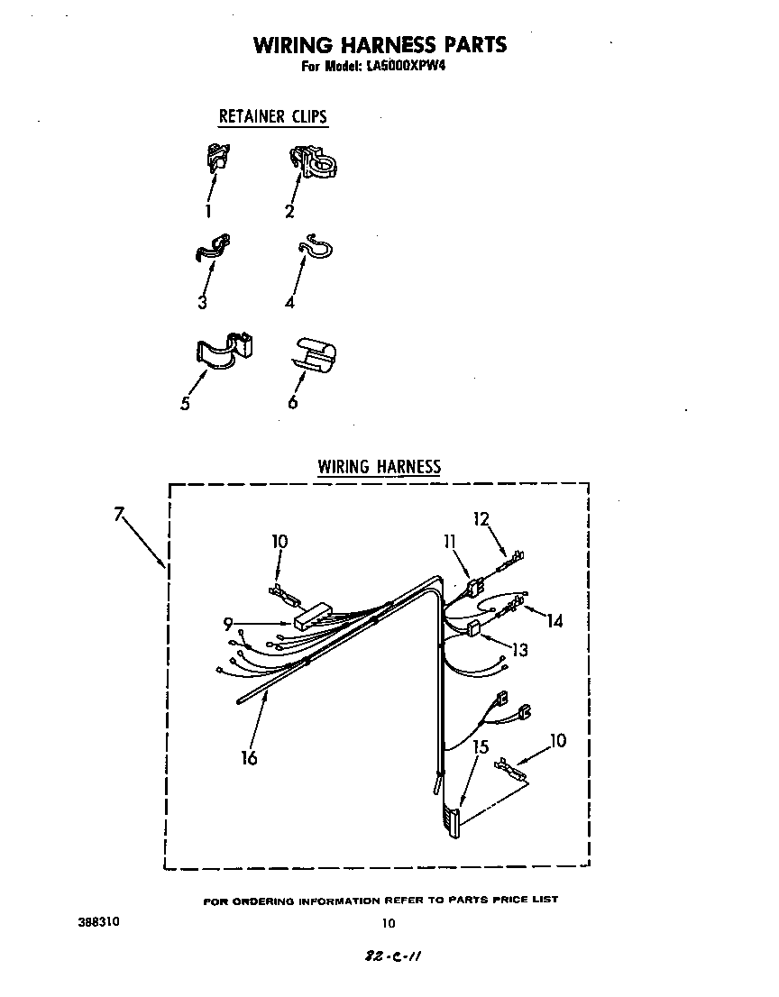Whirlpool LA5000XPW4 wiring harness diagram