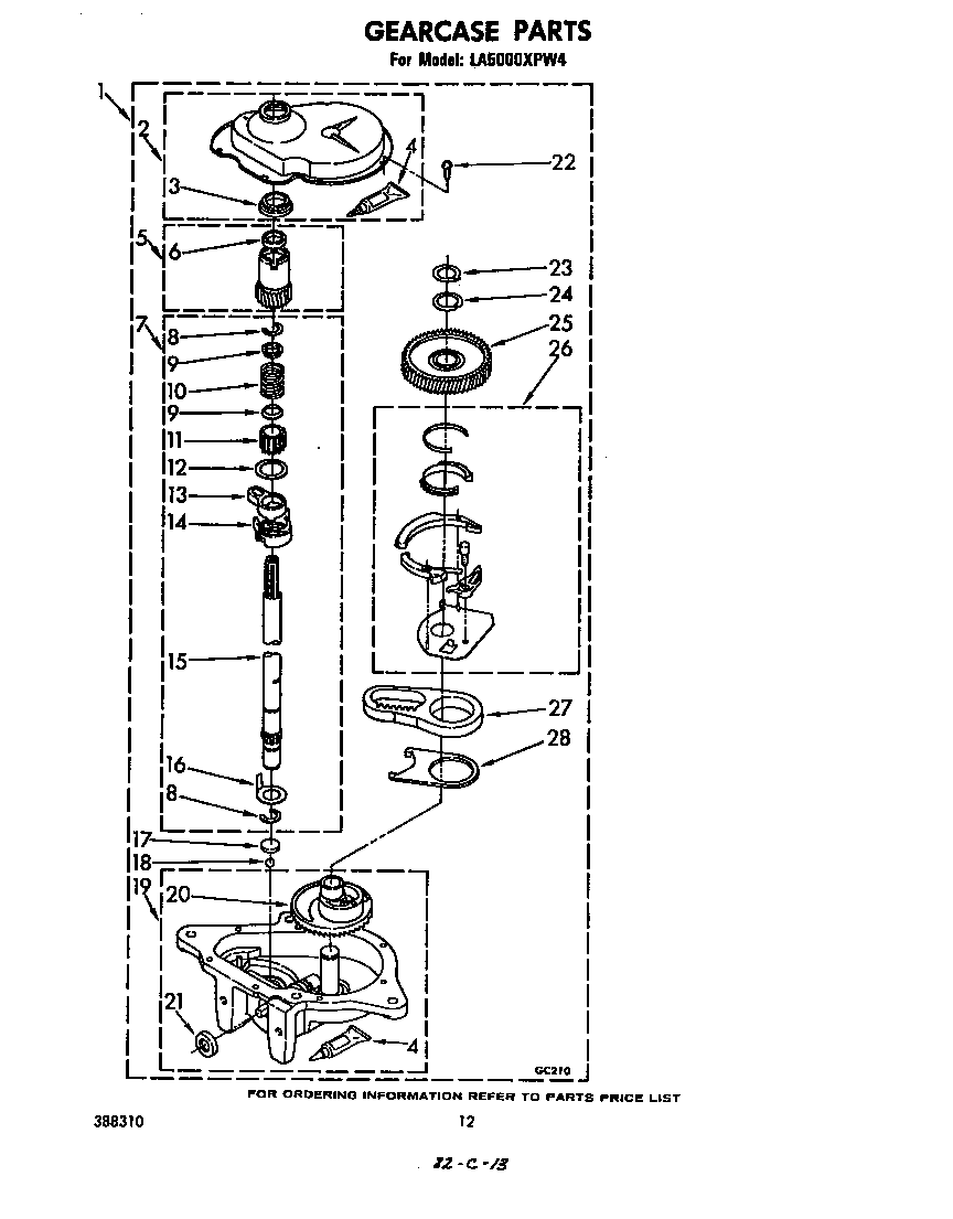 Whirlpool LA5000XPW4 gearcase diagram