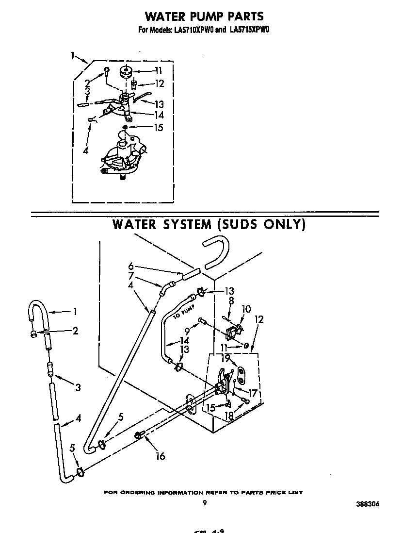 Whirlpool LA5710XPW0 water pump diagram