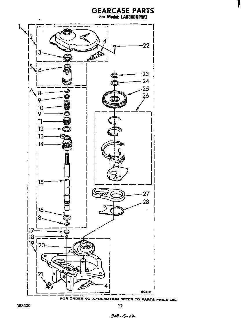Whirlpool LA6300XPW3 gearcase diagram