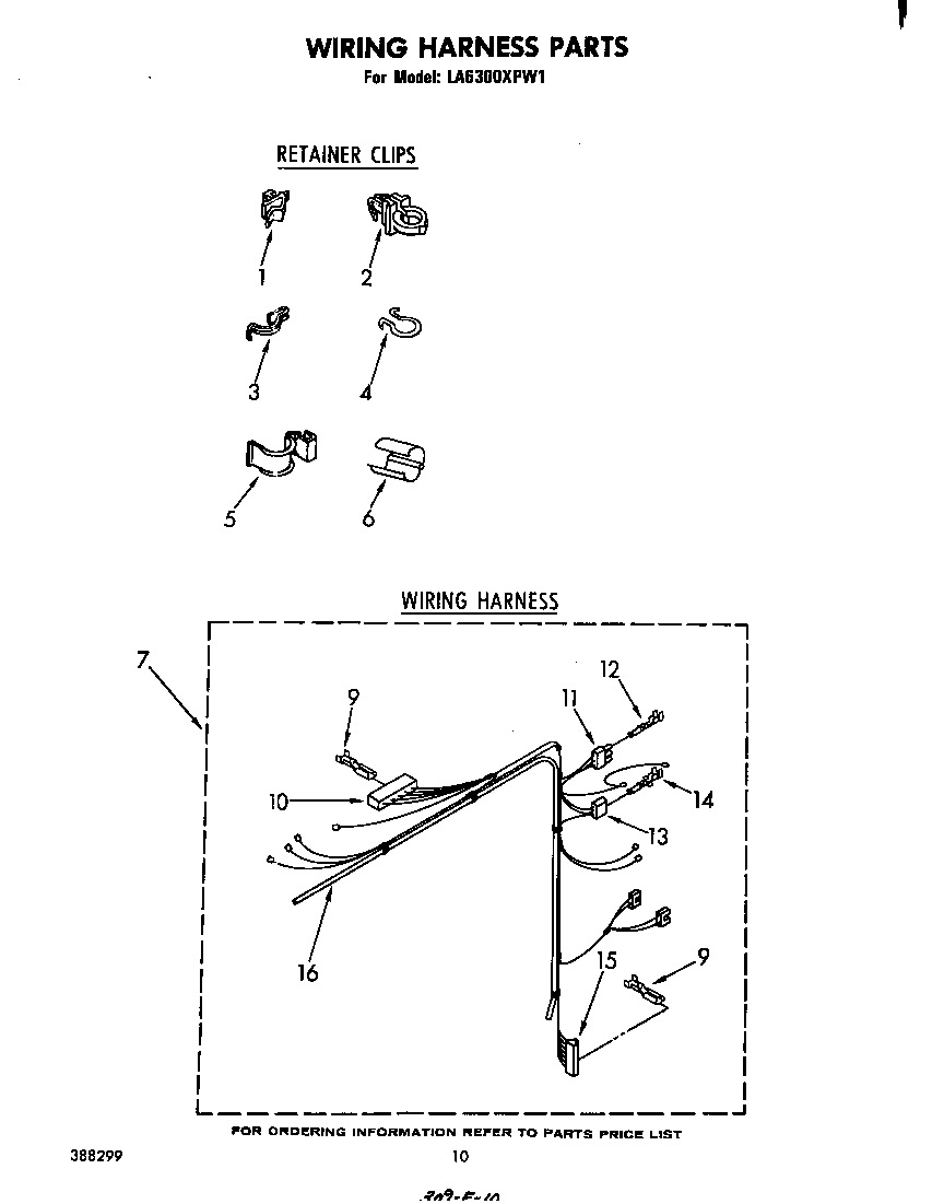 Whirlpool LA6300XPW1 wiring harness diagram