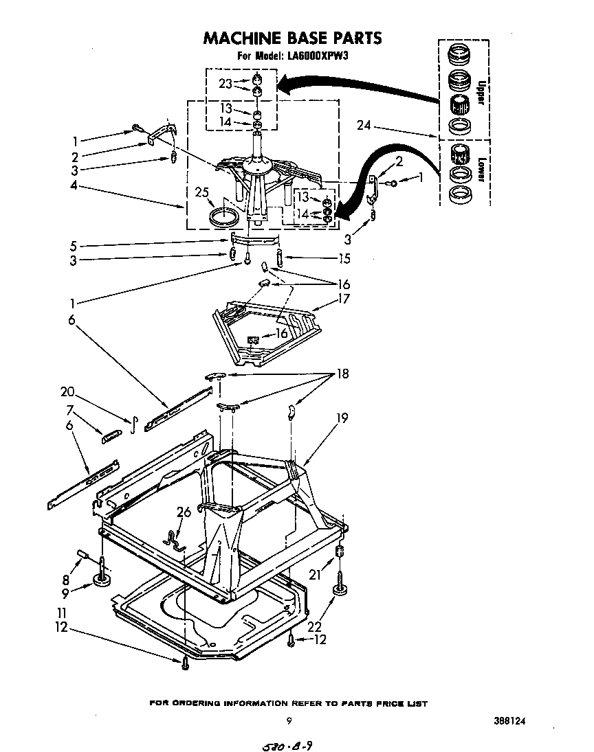 Whirlpool LA6000XPW3 machine base diagram