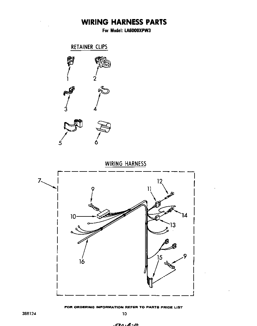 Whirlpool LA6000XPW3 wiring harness diagram