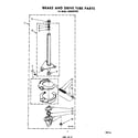 Whirlpool LA6000XPW3 brake and drive tube diagram