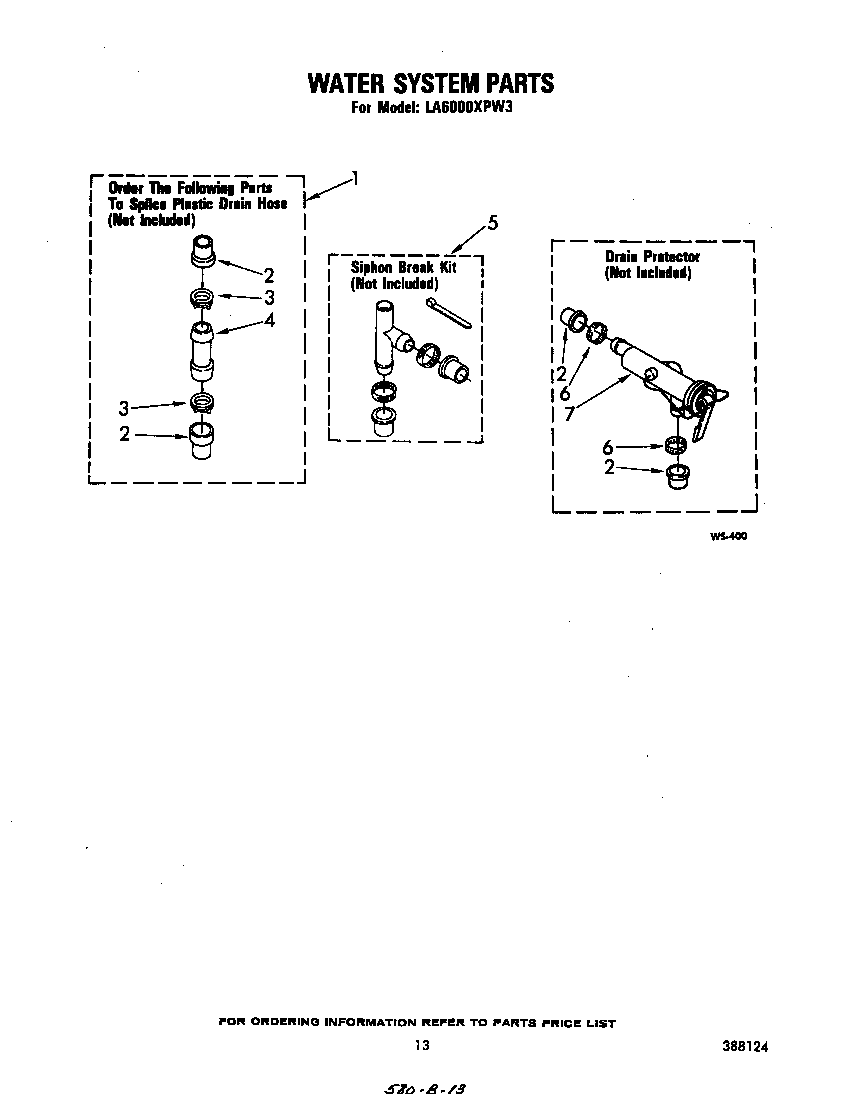Whirlpool LA6000XPW3 water system diagram