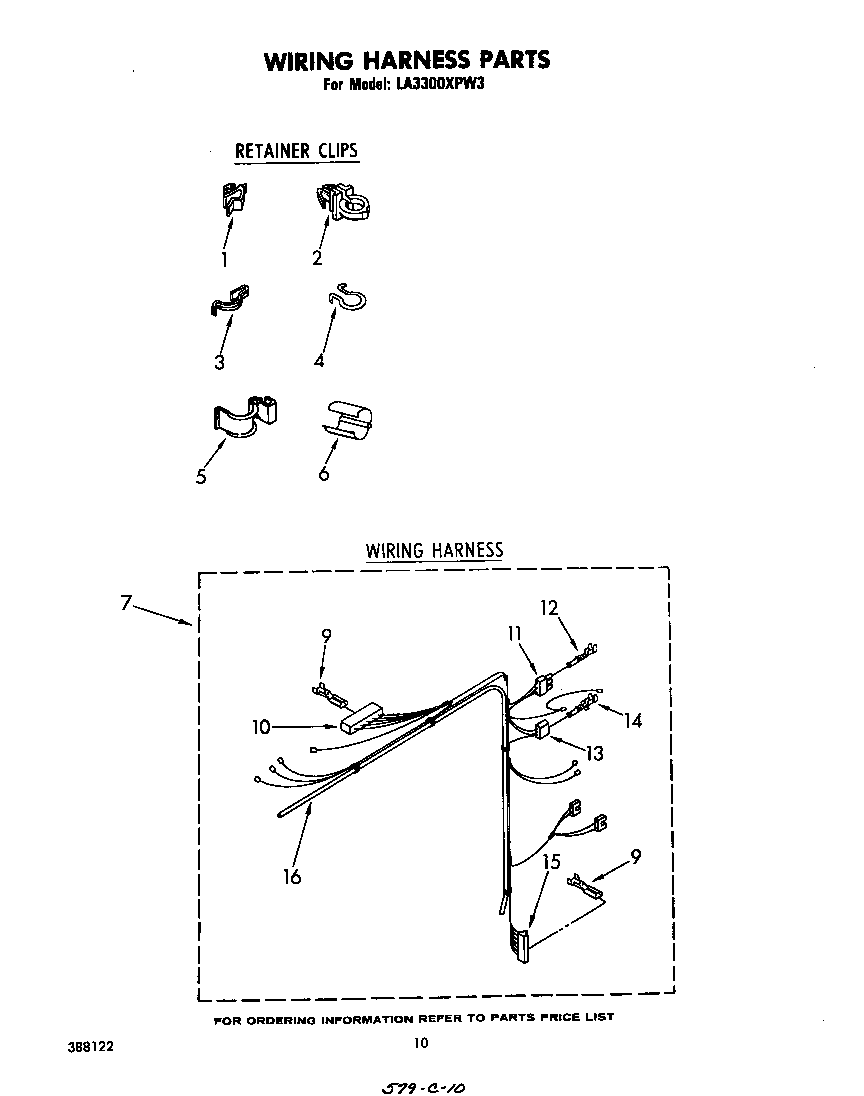 Whirlpool LA3300XPW3 wiring harness diagram