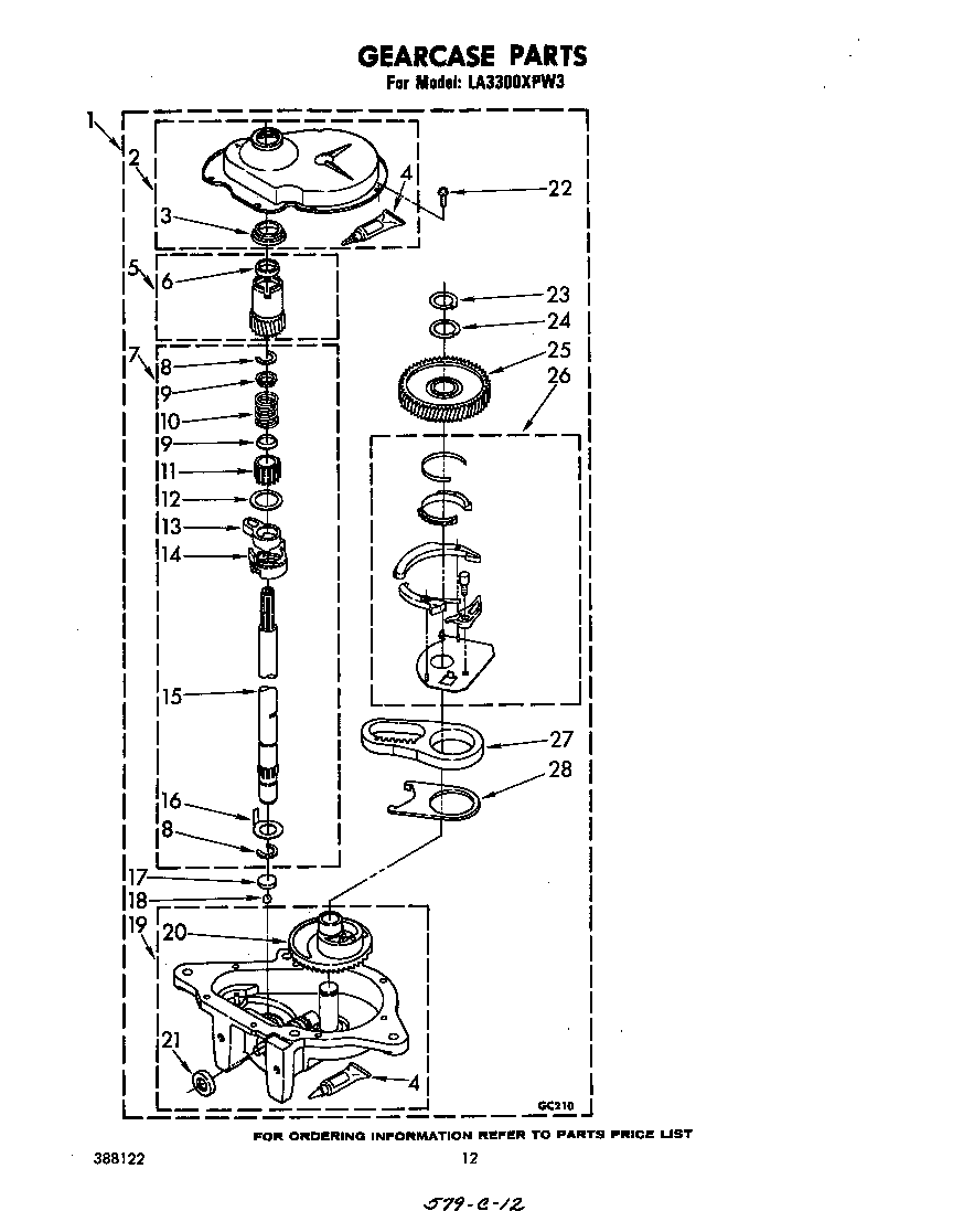 Whirlpool LA3300XPW3 gearcase diagram