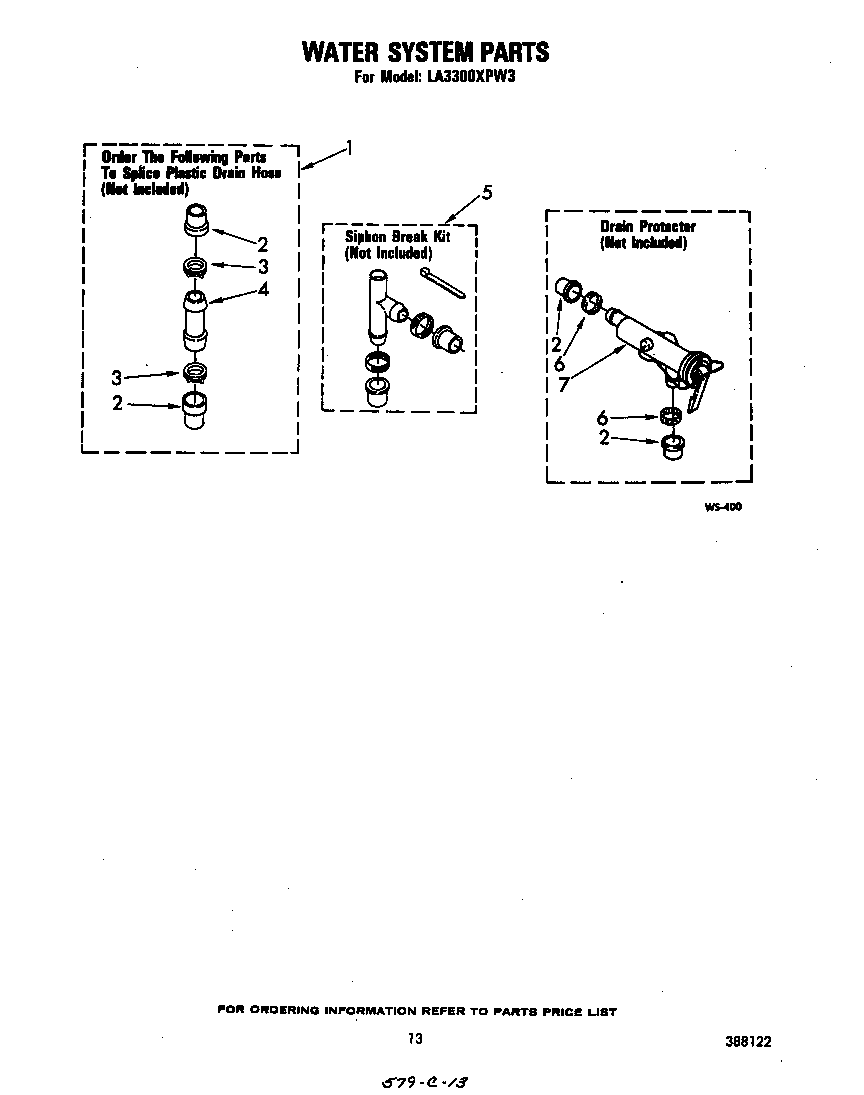 Whirlpool LA3300XPW3 water system diagram