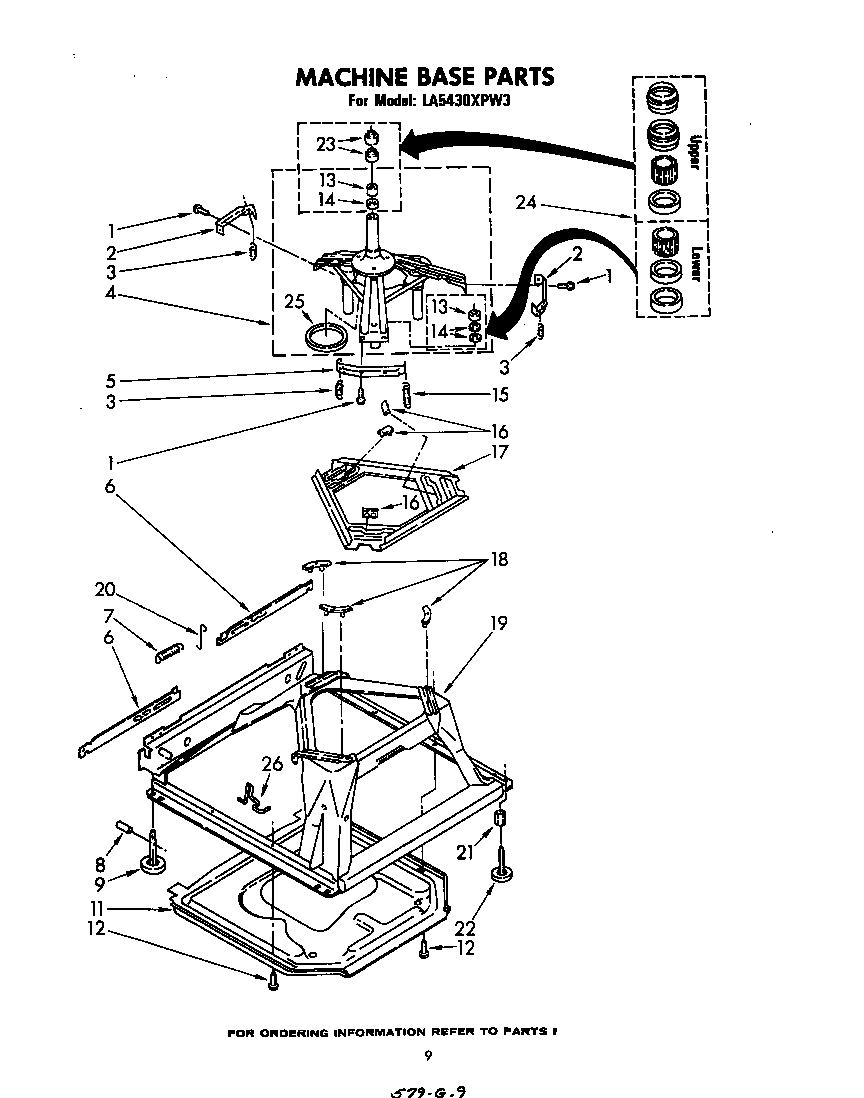 Whirlpool LA5430XPW3 machine base diagram