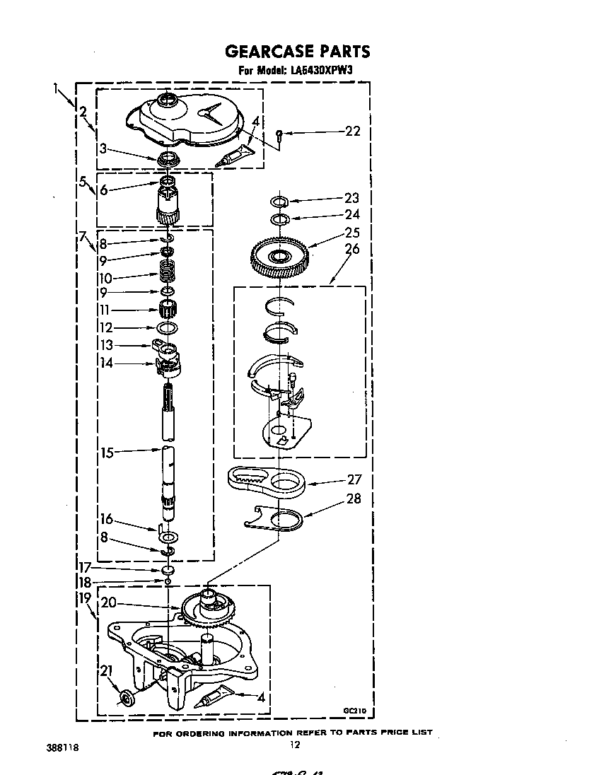 Whirlpool LA5430XPW3 gearcase diagram