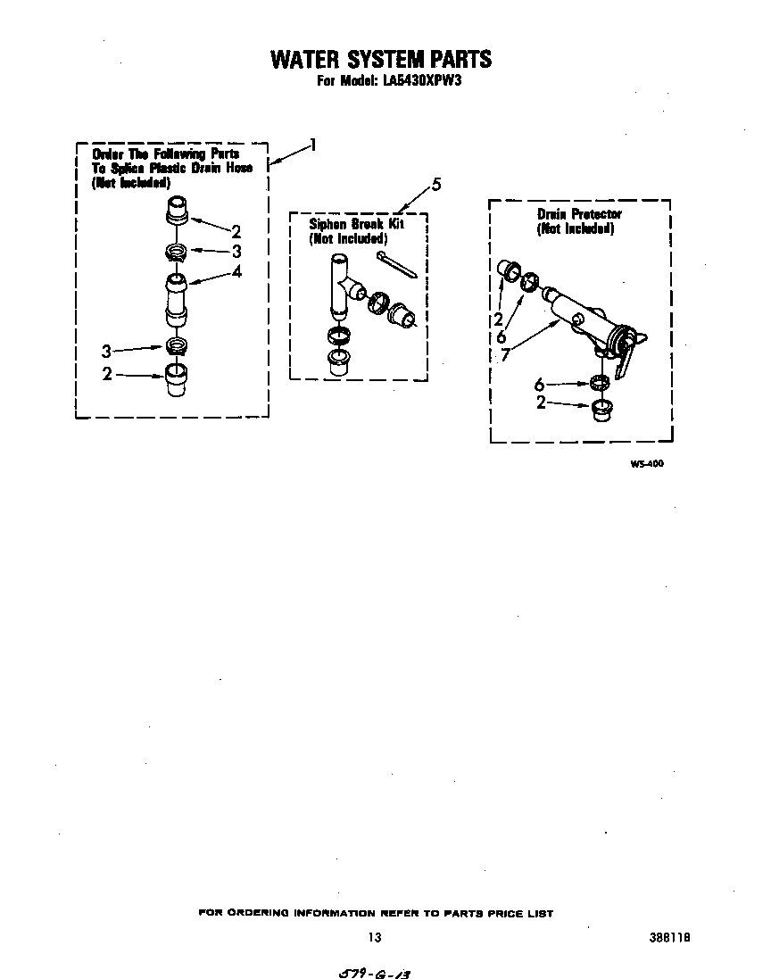 Whirlpool LA5430XPW3 water system diagram