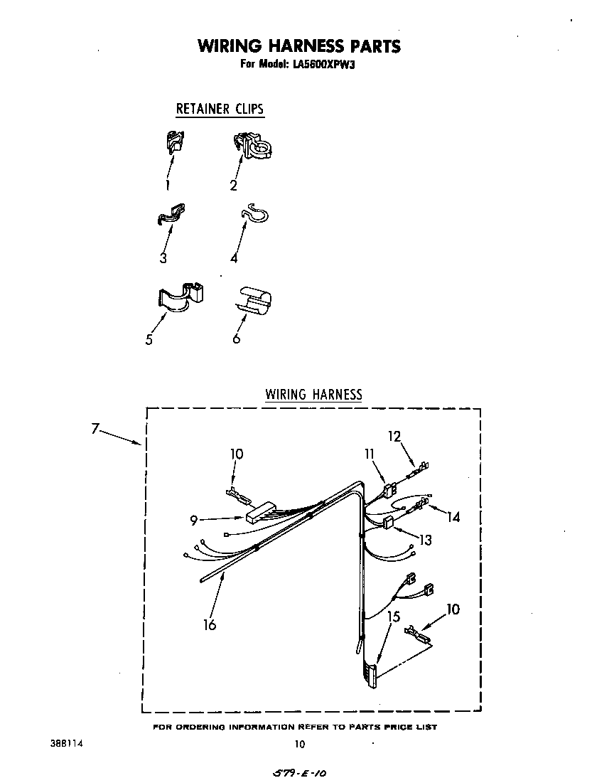 Whirlpool LA5600XPW3 wiring harness diagram