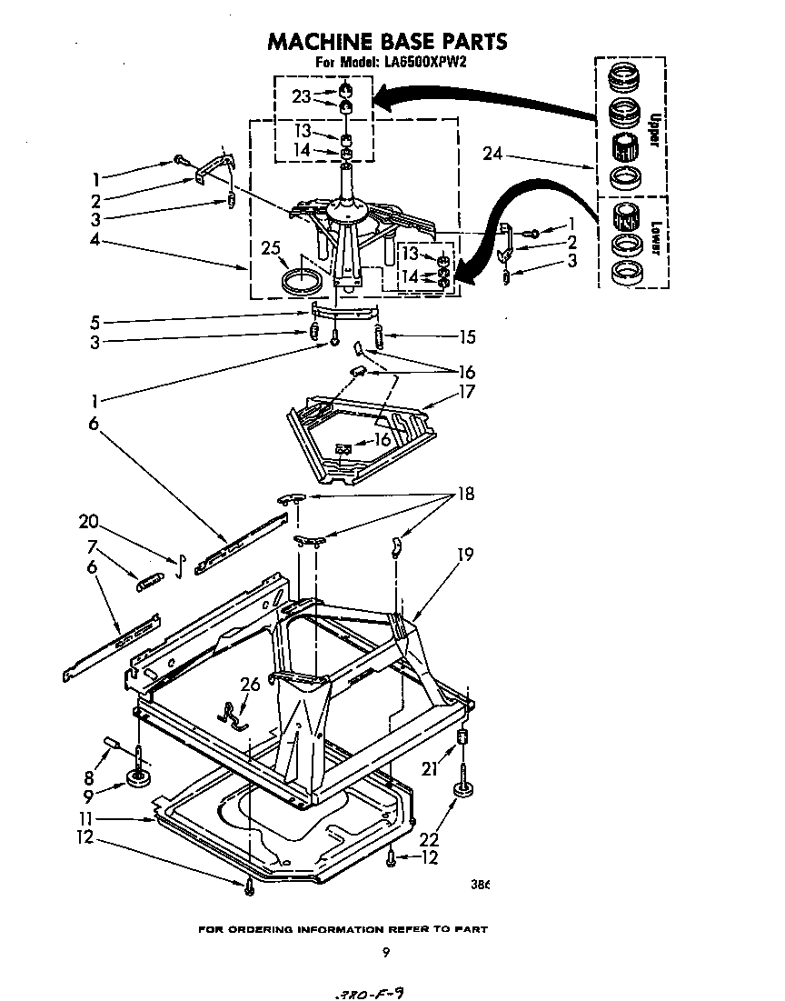 Whirlpool LA6500XPW2 machine base diagram