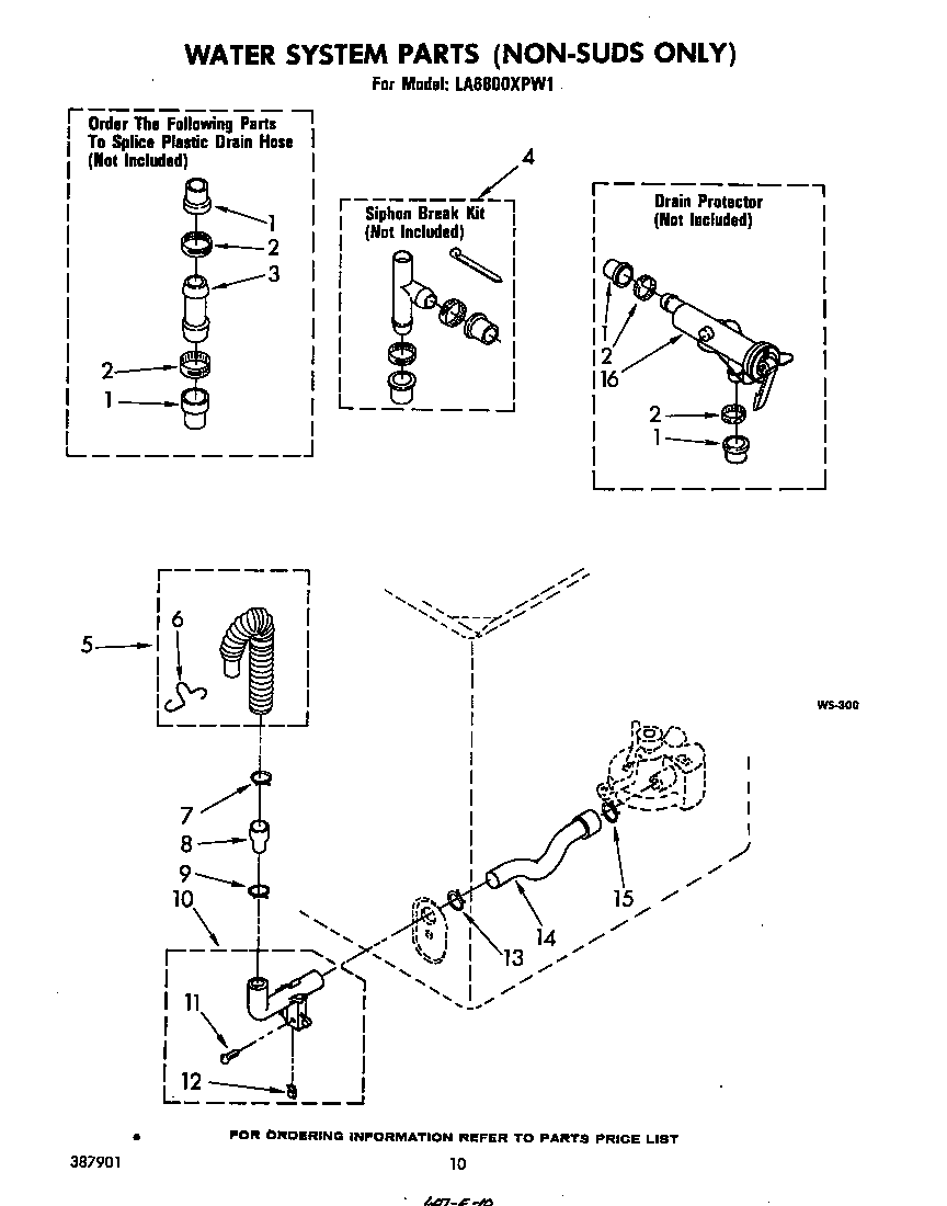Whirlpool LA6800XPW1 water system diagram